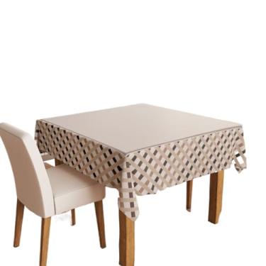 Imagem de Toalha de Mesa Quadrada 4 Lugares - Estampa Digital Rosa, 140x140cm, Tecido Poliéster de (04)