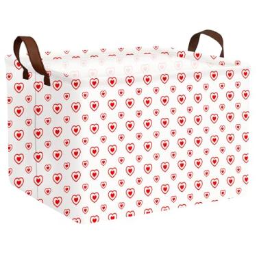 Imagem de MYFLOCY Cesta grande para o dia dos namorados, caixa de armazenamento em forma de coração para presentes, organizador dobrável, decoração de quarto (amor vazado pequeno)