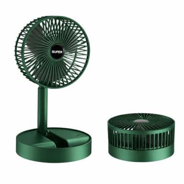 Imagem de Super Ventilador Portátil 2 em 1, Verde, com Base Retrátil, Design Compacto, Ajustável