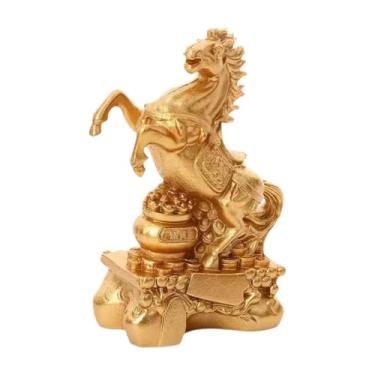 Imagem de KiBcsLic Estátua de Cavalo Ornamental para Decoração de Casa, Coleção de Artesanato, Escultura de Animal, Estatueta para Lareira, Presente de Boas-Vindas para