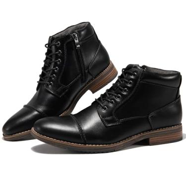 Imagem de Botas Chelsea masculinas, com zíper lateral, de couro, cano curto, estilosa, casual, sapatos masculinos, Preto 889, 40 BR