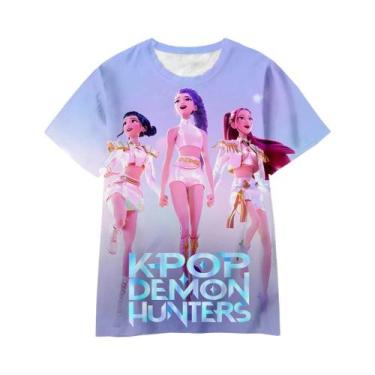 Imagem de Camiseta 3D Impressa Kpop Da Equipe Magic Hunter, Estilo Cartoon Para 