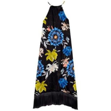 Imagem de Vestido Longo Estampado Com Franjas Na Barra-Feminino