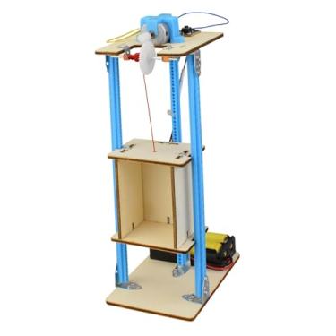 Imagem de simhoa Monte seu próprio elevador de madeira - Brinquedo educativo para crianças - Kit de ciências para projetos de ensino, ideal para meninos e adolescentes