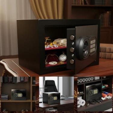 Imagem de Cofre Eletrônico Digital Com Segredo Senha ou Chaves 31x20x20 Grande Resistente