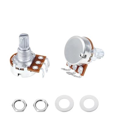 Imagem de Banworks Metric M8 Thread A500K Mini Potenciômetros de alumínio 18 estrias divididas (15 mm de comprimento) Potenciômetros de guitarra elétrica cônica de áudio para Squier, Epiphone, Ibanez, ESP