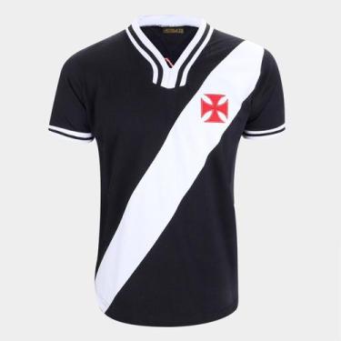 Imagem de Camisa Vasco Athleta Retrô 1974 Masculina, Preto, EGG