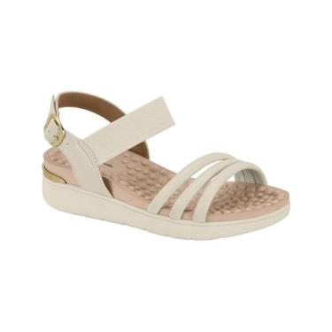 Imagem de Sandália Modare Papete Feminina Ultraconforto Tiras Tripla Off White T