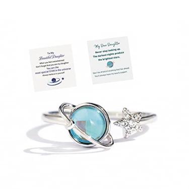 Imagem de SOPIFY To My Dear Daughter Fidget Spinning Planet Ring Anxiety Relief Rotating You are the Most Special Star Ring Gift, Metal, Sem pedra preciosa