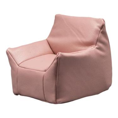 Imagem de KiBcsLic Sofá em miniatura, móvel em miniatura, mini poltrona de leitura decorativa, mini sofá de brinquedo infantil para casa de bonecas em escala 1/12, Rosa