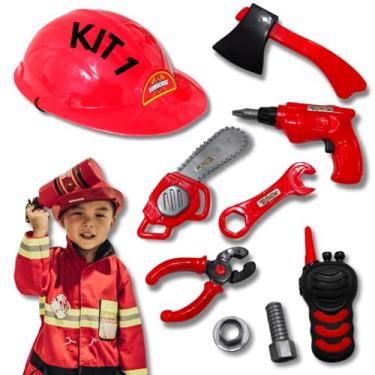 Imagem de Kit Bombeiro Engenheiro Infantil Ferramentas Capacete Serra (KIT 1 BOMBEIRO)