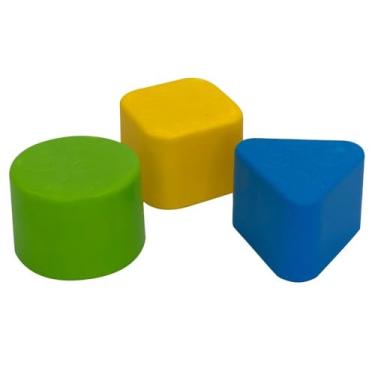 Imagem de Cubo Didático Monta e Desmonta com 3 Peças de Encaixar, Colorido, Polipropileno, 18cm x 18cm, Brinquedo Educativo para Crianças acima de 12 Meses