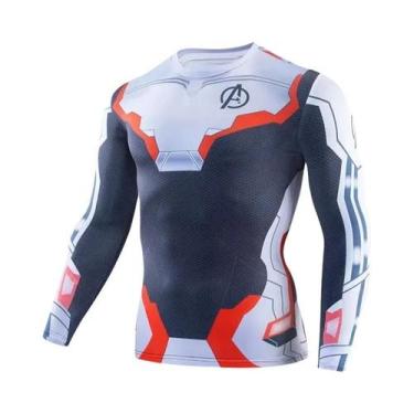 Imagem de Camiseta De Compressão Masculina De Manga Longa Com Estampa 3D Para Co