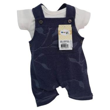 Imagem de Conjunto Macacão Jardineira + Body Suedine Bebê Menino 2849 - CHUQUINH