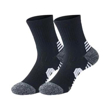 Imagem de Meias De Basquete Masculinas De Cano Alto Com Absorção De Impacto E Fu