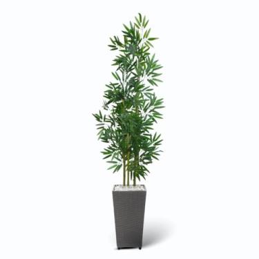 Imagem de Planta Artificial Bambu Mosso da Sorte com Vaso | 1,65m Decoração Sala e Escritório(Cinza)
