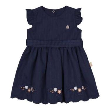 Imagem de Vestido Festa Bebê Menina Tricoline Bordado Paraiso Rf 15496-Feminino