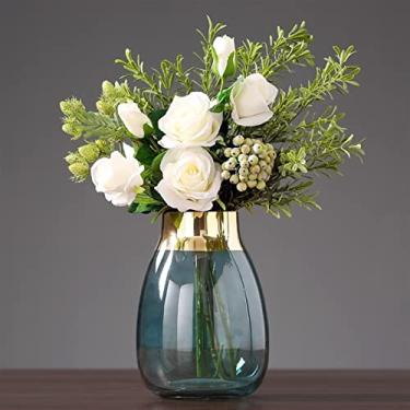 Imagem de Vasos para flores, vaso de vidro, decoração, moderno, simples, transparente, criativo, arranjo de flores, sala de estar, decoração de casa, vaso decorativo (médio)