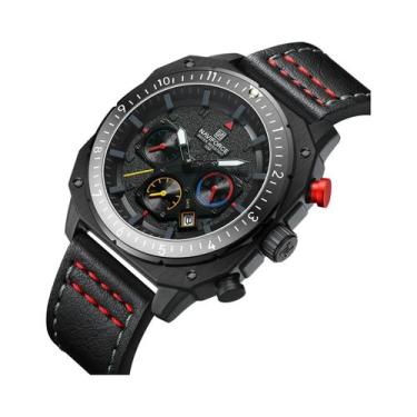 Imagem de Relógio Esportivo Masculino De Luxo Em Couro À Prova d'Água Com Movime