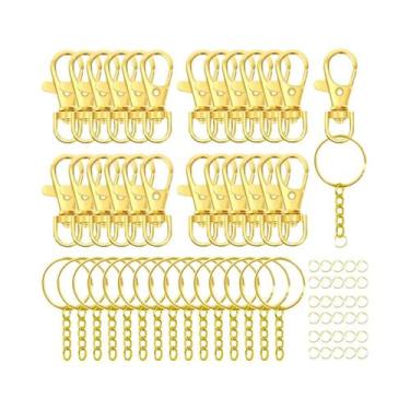 Imagem de Conjuntos De 5/15/30 Anéis De Chaveiro Com Gancho Giratório, Anéis De 