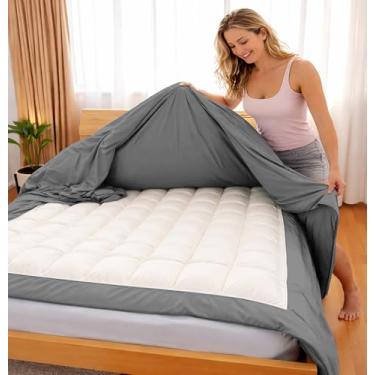 Imagem de Conjunto de capa de edredom com zíper de 3 lados, cinza escuro - conjunto de capa de edredom de microfibra macia com fecho de zíper de 3 lados, capa de edredom tamanho casal (203 x 229 cm) e 2 fronhas