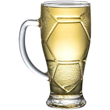 Imagem de iplusmile Caneca grande de vidro de cerveja com alça copo de cerveja multifuncional para eventos de futebol e festas para familiares e amigos