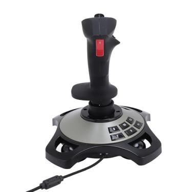 Imagem de Asixxsix Controlador de Joystick do Simulador de Vôo, Bastão de Vôo Com Fio USB Com Acelerador de Função de Vibração 12 Botões Programáveis ​​para Jogos de 7 8 10 11, Alegrias do