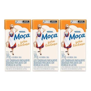 Imagem de Kit C/3 Leite Condensado Moça Semidesnat Zero Lactose 395g