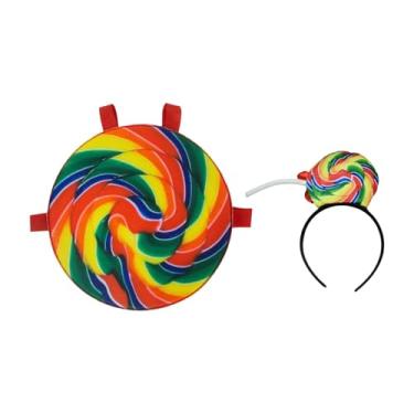 Imagem de KiBcsLic Fantasia de pirulito para adultos, ideal para bailes de máscaras, dramatizações e apresentações teatrais.