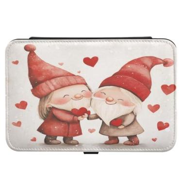 Imagem de Burbuja Caixa de joias de viagem para amantes de gnomos dos namorados, presente para mulheres e meninas, estojo de joias portátil de couro PU organizador para brincos, anéis, colares e pulseiras