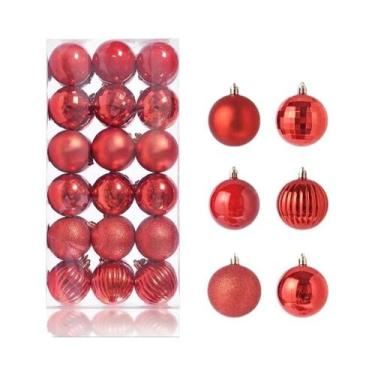 Imagem de Enfeites De Natal Em Forma De Bola De 4CM, Pendentes Para Árvore De Na