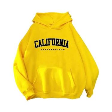 Imagem de Moletom Feminino Casual Com Capuz, Manga Longa, Confortável Para Outon