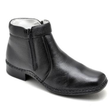 Imagem de Botina Couro Masculina Cano Alto Zíper Casual Conforto-Masculino