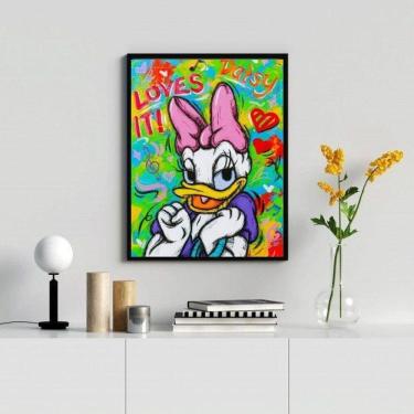 Imagem de Quadro Grafite Margarida 45x34cm - Vidro, Moldura Branca