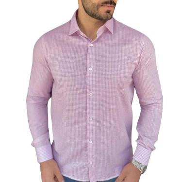 Imagem de Camisa Ogochi Xadrez Manga Longa Rosa-Masculino
