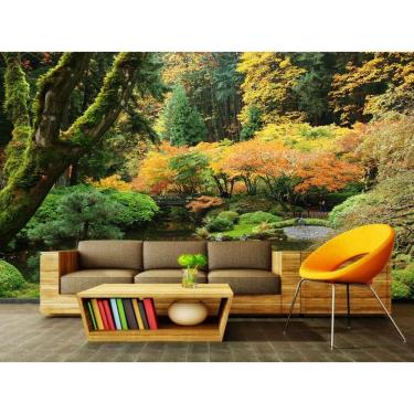 Imagem de Papel de Parede Autocolante Floresta 1x1m PVC Vinílico Lisa