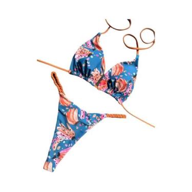 Imagem de Conjunto de Biquíni Sexy com Estampa de Zebra e Cintura Alta - Roupa d