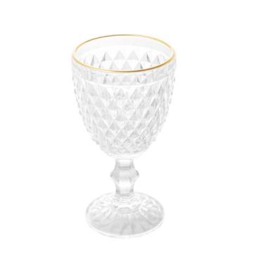 Imagem de Taça para Água Lyor Bico de Abacaxi de Vidro Fio de Ouro