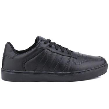 Imagem de Tenis Casual Masculino Sapatenis Leve Em Couro Preto Mr Gutt - Mr. Gut