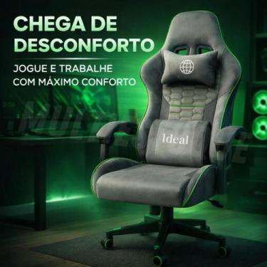 Imagem de Cadeira Gamer Giratória Cinza - IDEAL
