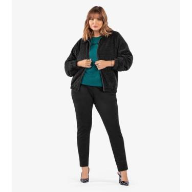 Imagem de Blusa Feminina Manga 3/4 Plus Size Secret Glam Verde, Plus G4, Verde