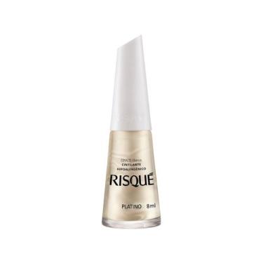 Imagem de Esmalte Cintilante Platino 8ml - Risqué - Risque, Branco, 8ml