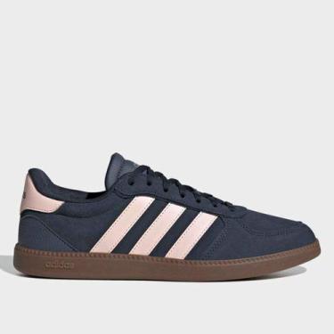 Imagem de Tênis Adidas Breaknet Sleek Suede Feminino, Azul, Bege, 34