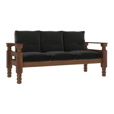 Imagem de Sofá 3 Lugares Madeira Maciça Liz Multimóveis Vcr7000 - Grafite Grafit