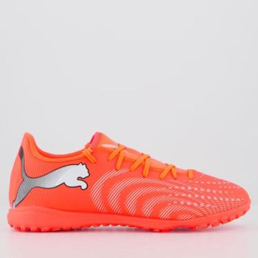 Imagem de Chuteira Puma Future 9 Play TT Society Laranja e Branca, 40