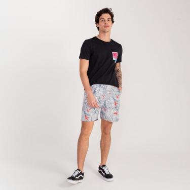 Imagem de Bermuda Estampada Rock e Soda Masculina Elástico Praia Verão-Masculino