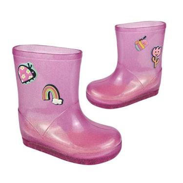 Imagem de Bota Galocha Menina Infantil Luelua Arco Iris Joaninha 41445 Pink, 27.