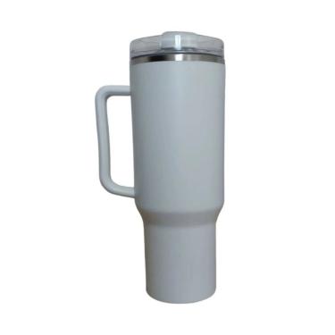 Imagem de Copo Térmico Metal Style 1200ML para Bebidas Quente e Fria em Aço Inoxidável 18-8 com Tampa Flip e Canudo Uso Diário