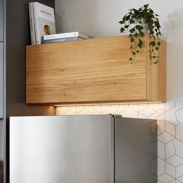 Imagem de Armário Aéreo de Geladeira 1 Porta Basculante 70cm Cristal Cinamomo