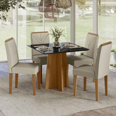 Imagem de Conjunto 1 Mesa e 4 Cadeiras Anitta Ype/Preto/Ja01